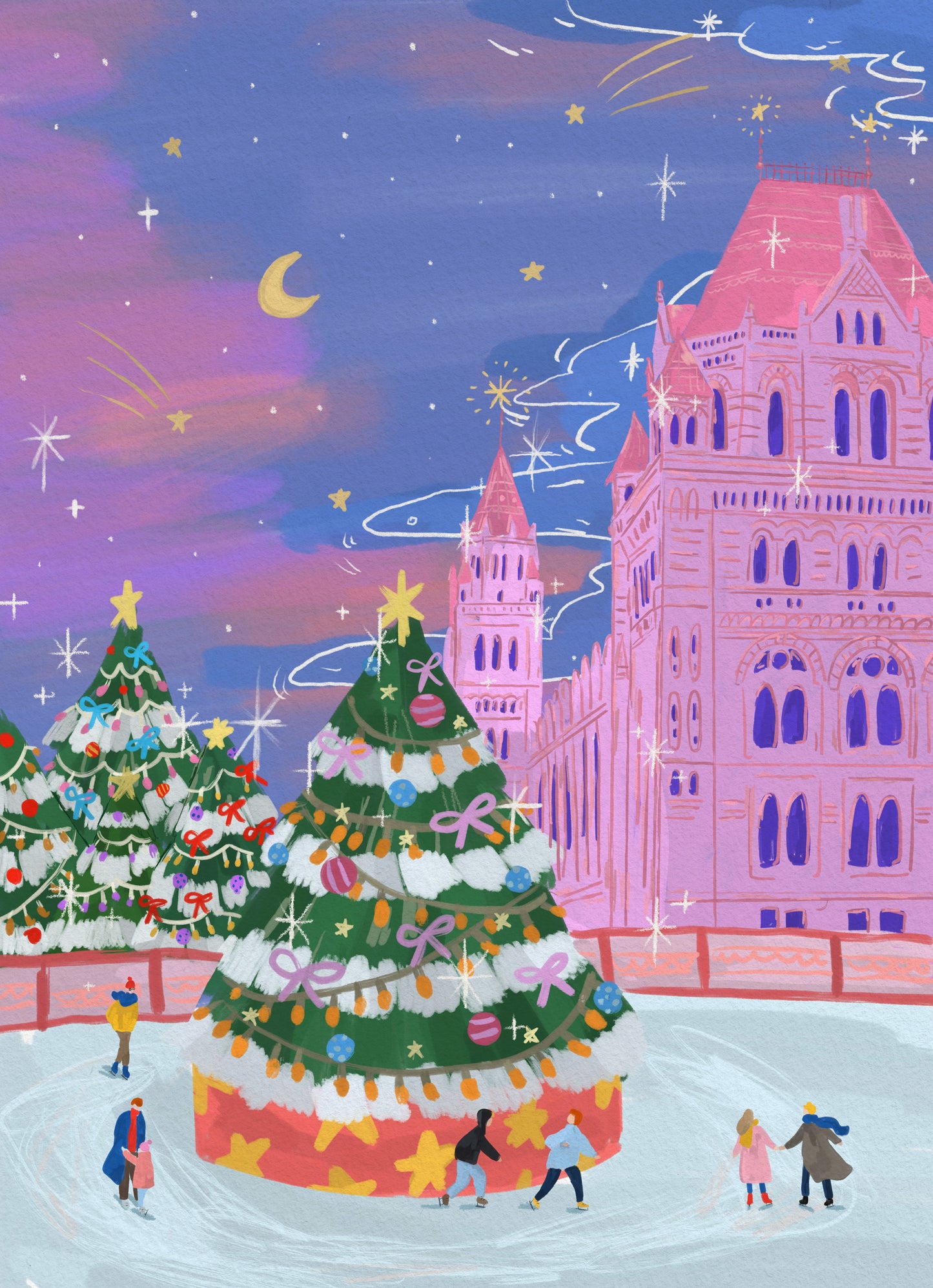 Christmas at the Natural History Museum – London Holiday Art Print