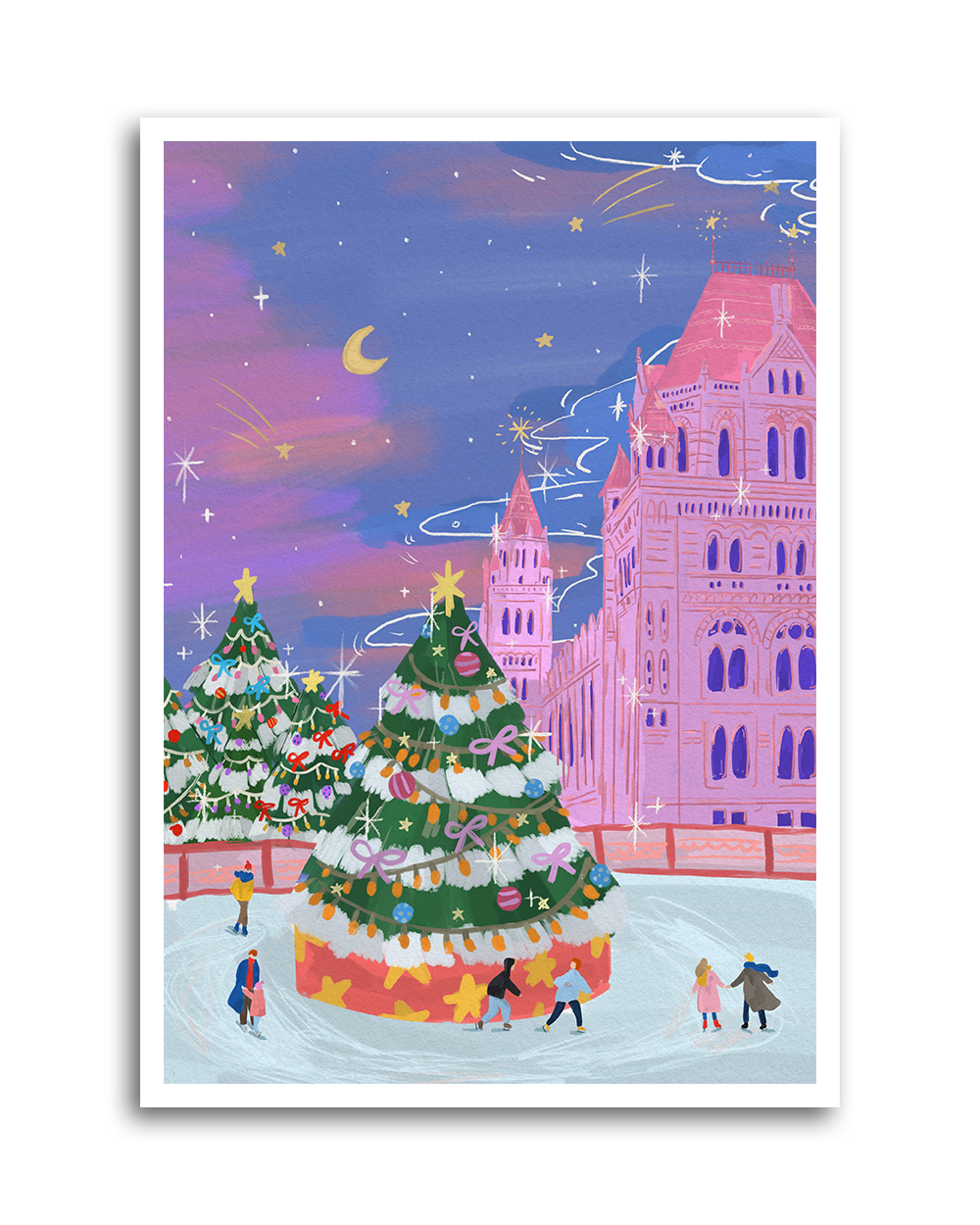 Christmas at the Natural History Museum – London Holiday Art Print