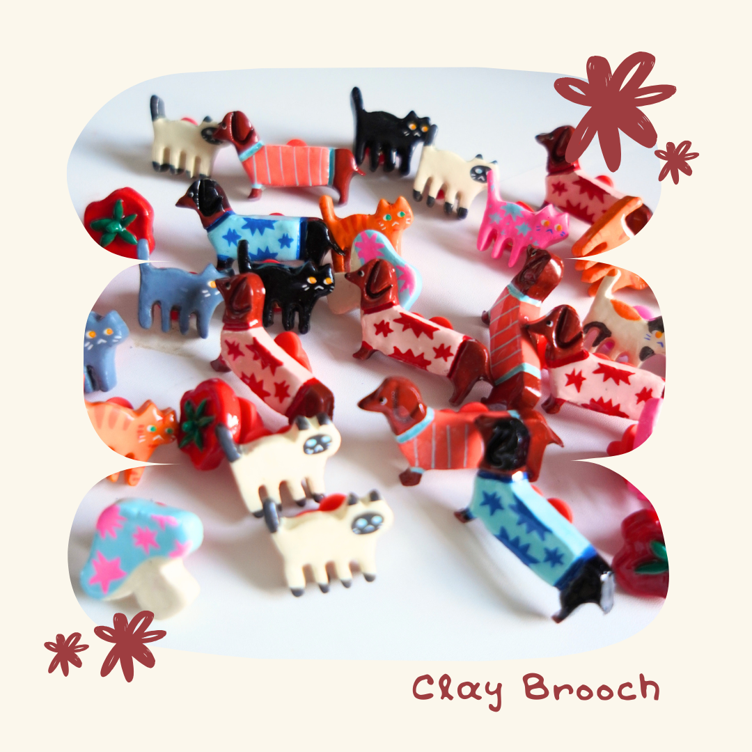 Clay Brooch