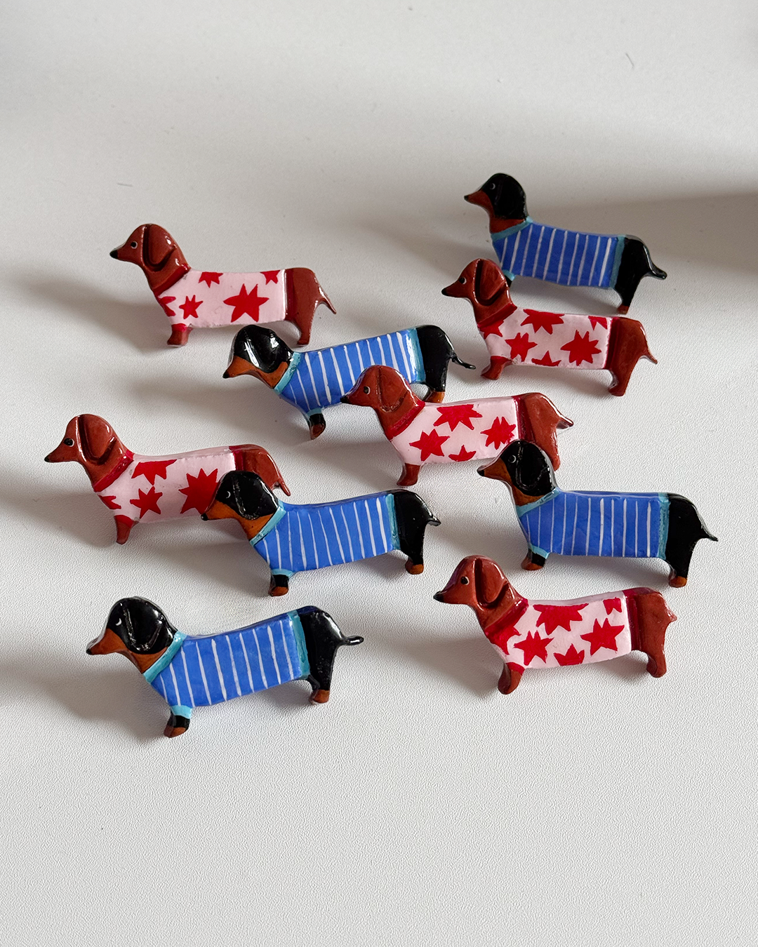 Handmade Dachshund Clay Brooch