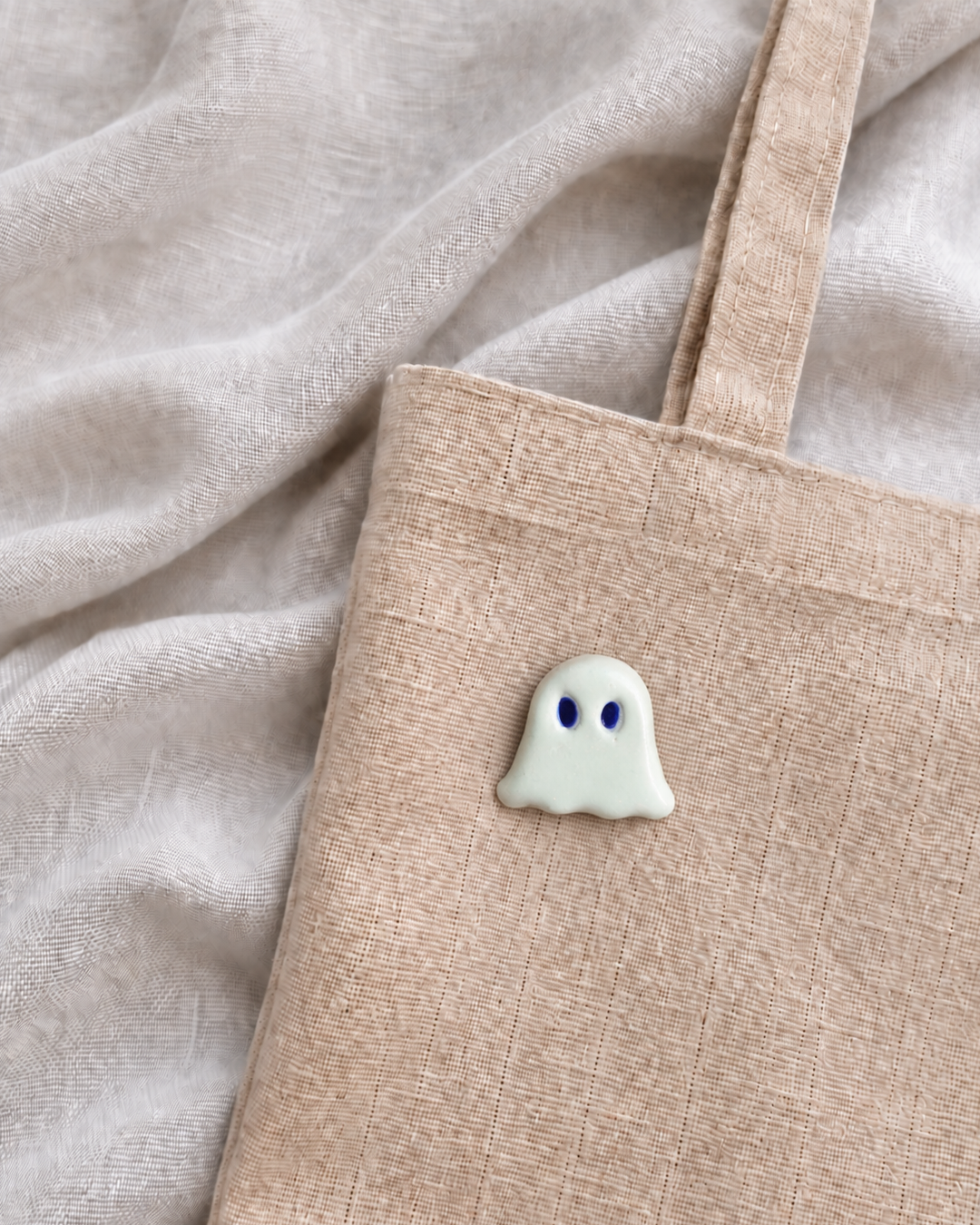 Handmade Ghost Clay Pin
