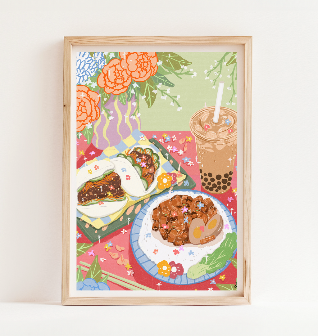 Bao, Braised minced pork rice and bubble tea