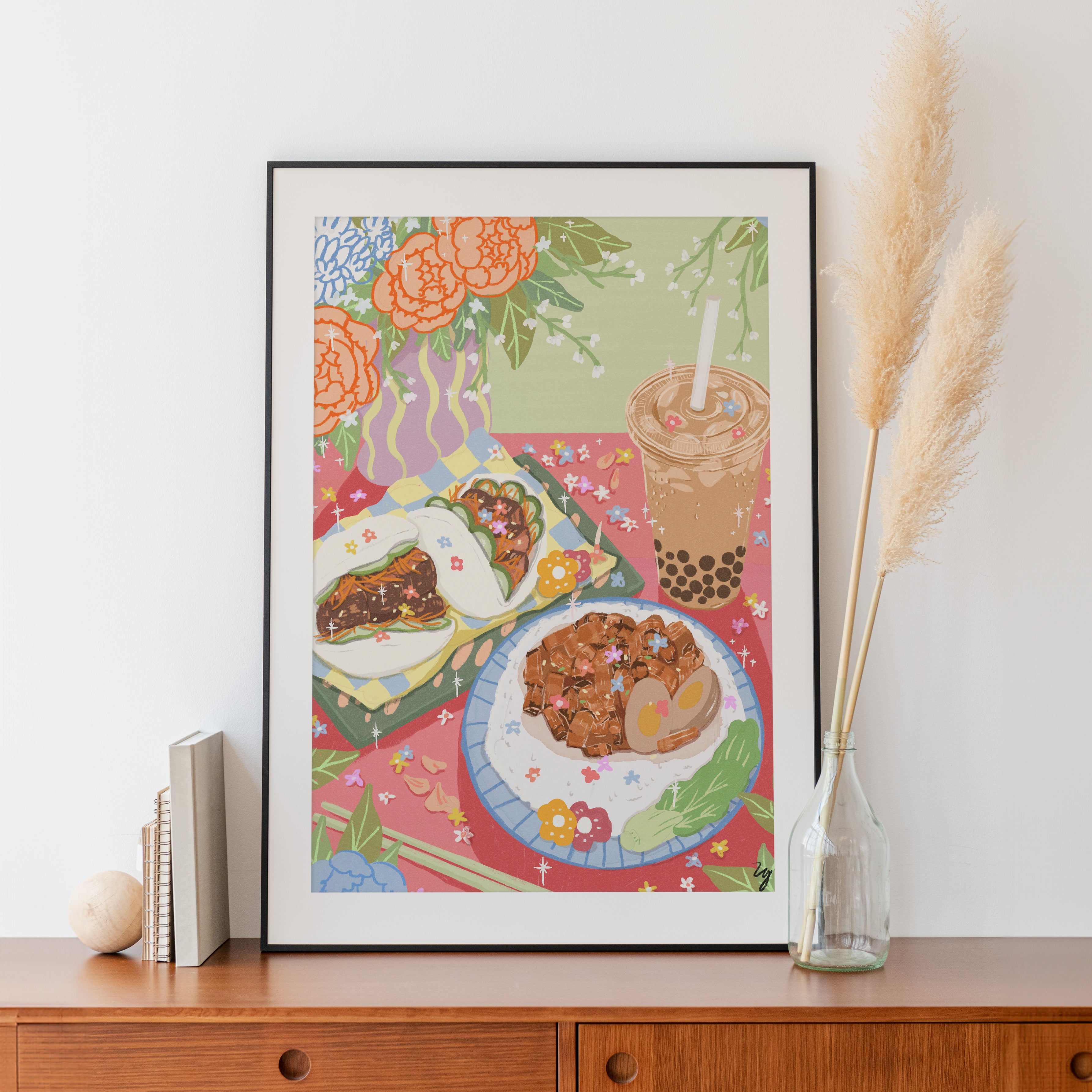 Bao, Braised minced pork rice and bubble tea