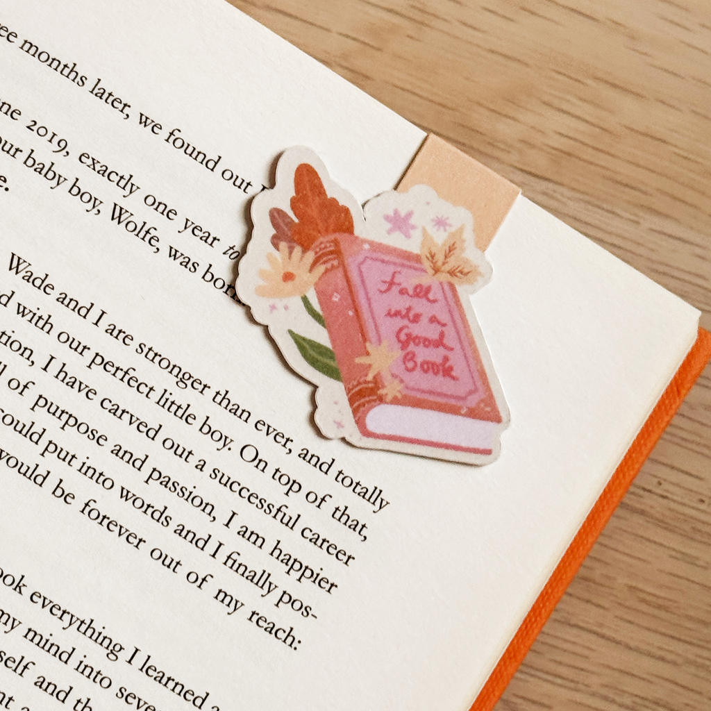 Fall into a Good Book Magnetic Bookmark