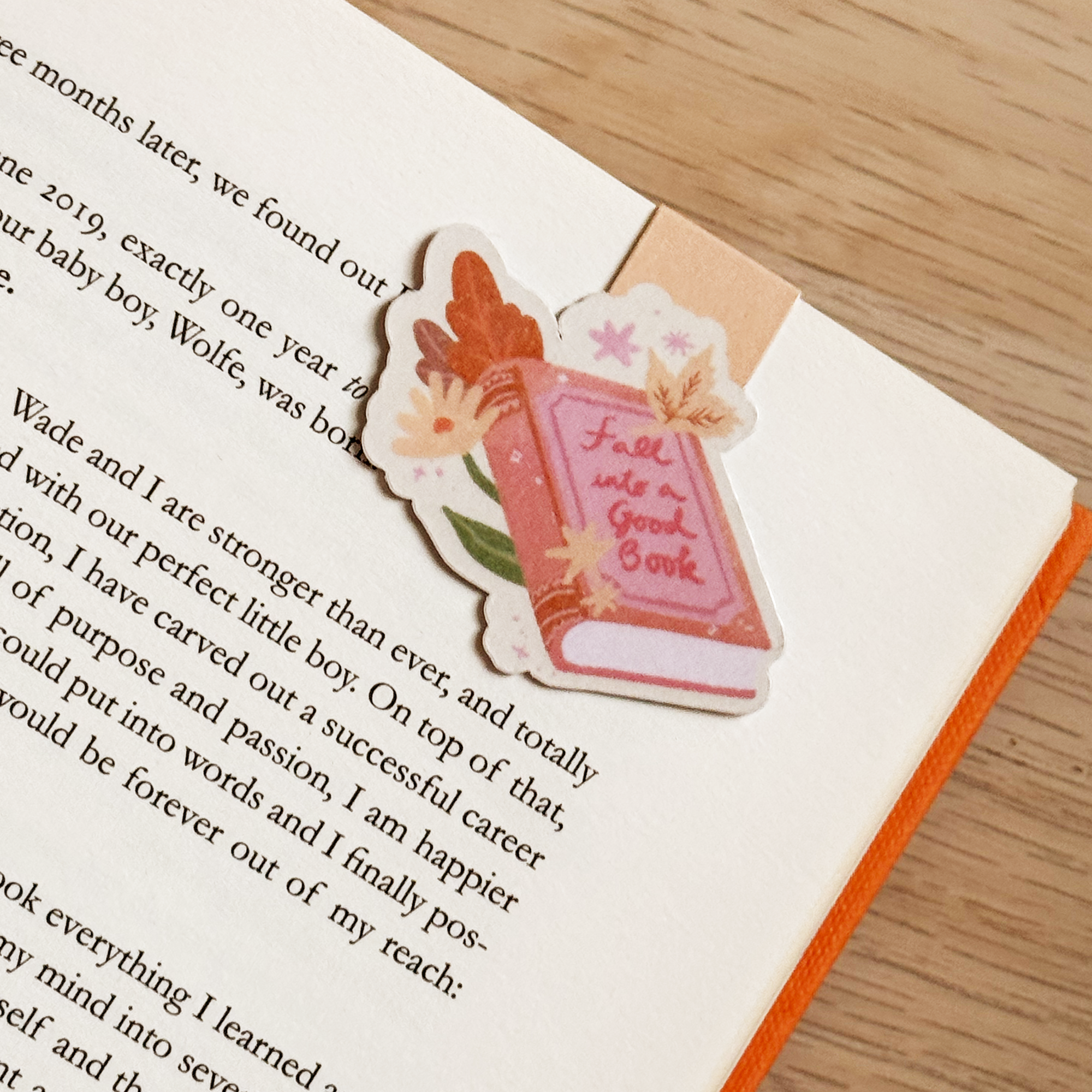 Fall into a Good Book Magnetic Bookmark