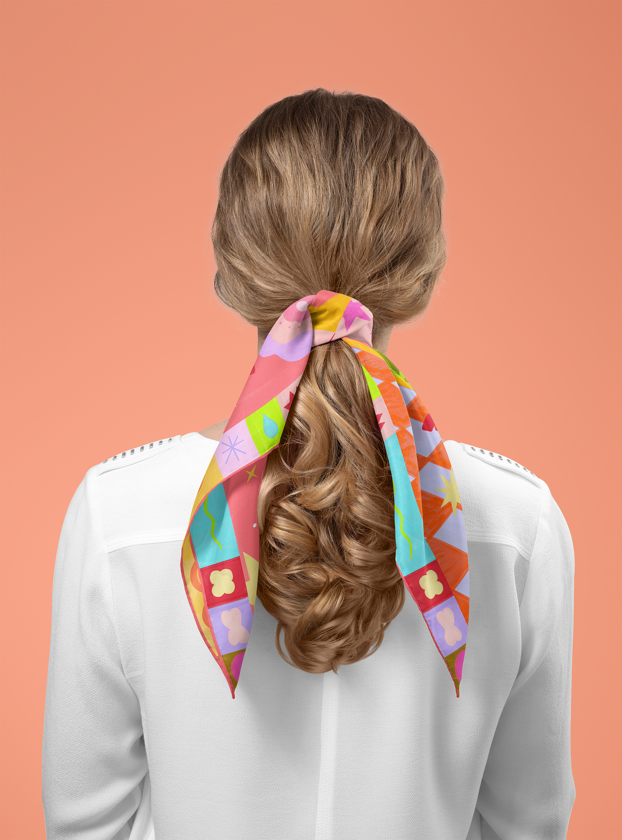 Stellar Pink Horse: Original Hand-Drawn Illustrated Silk Scarf