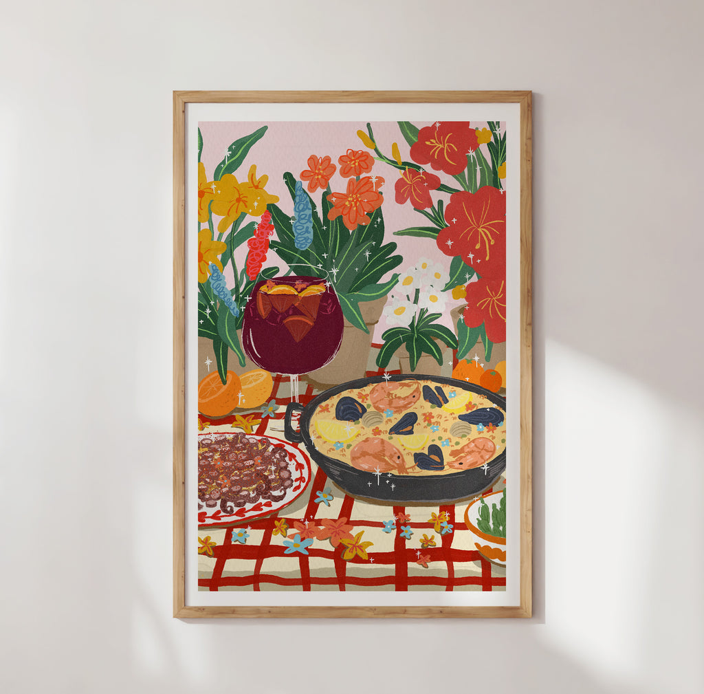 Paella, Octopus & Sangria Art Print