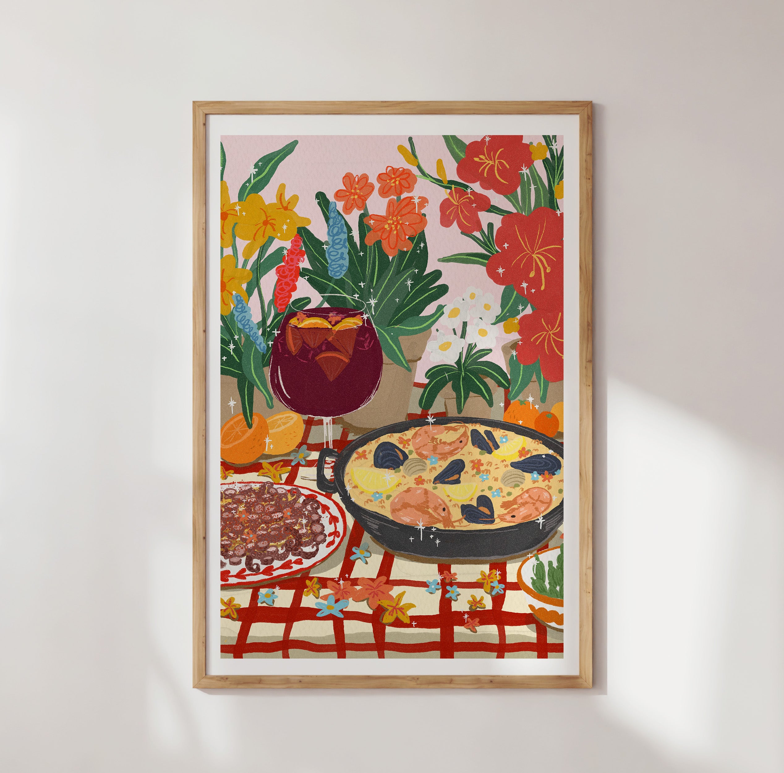 Paella, Octopus & Sangria Art Print