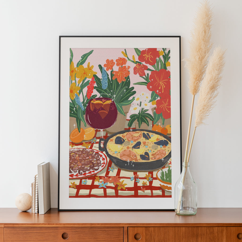 Paella, Octopus & Sangria Art Print