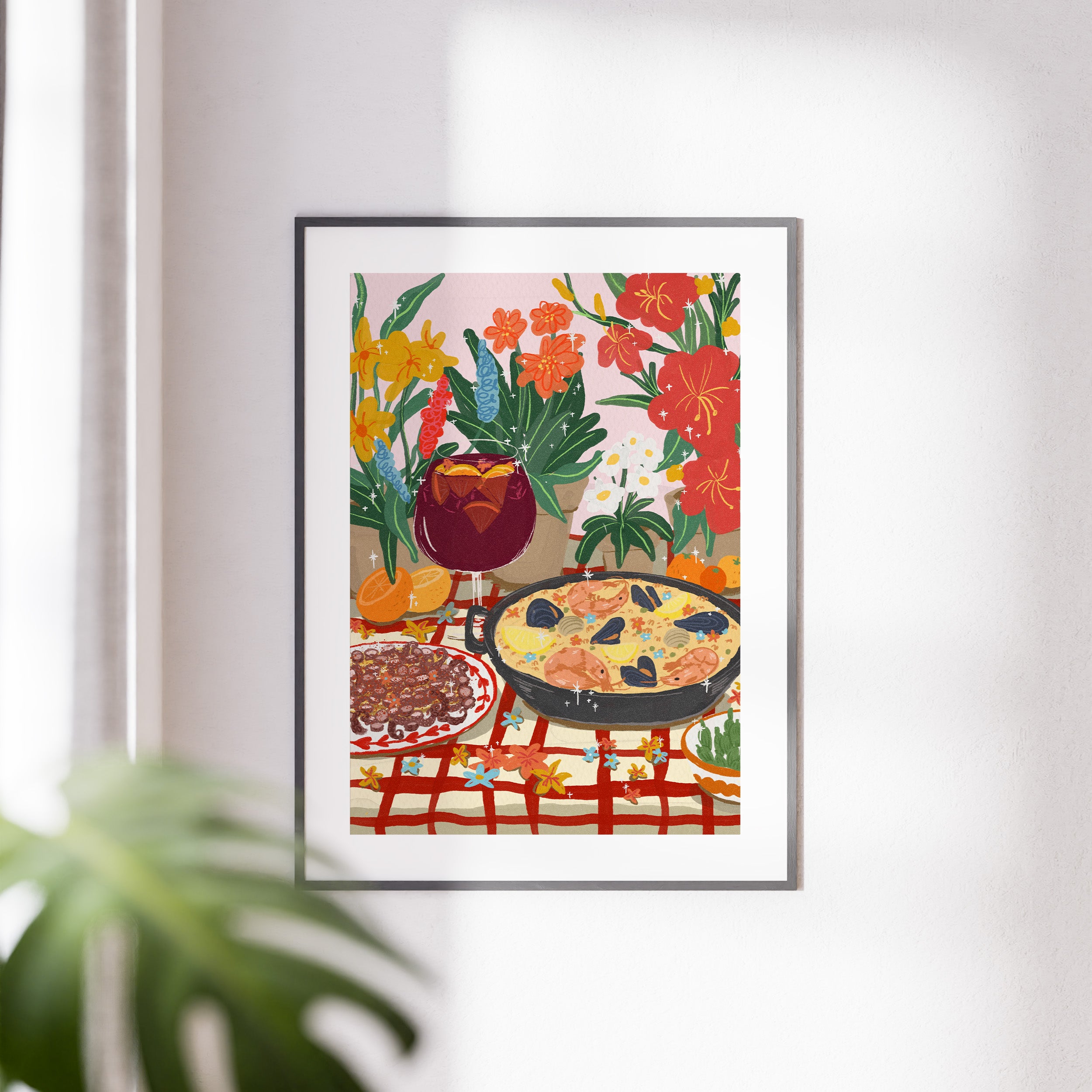 Paella, Octopus & Sangria Art Print