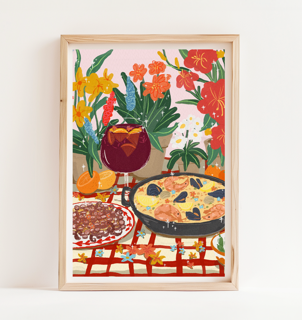 Paella, Octopus & Sangria Art Print