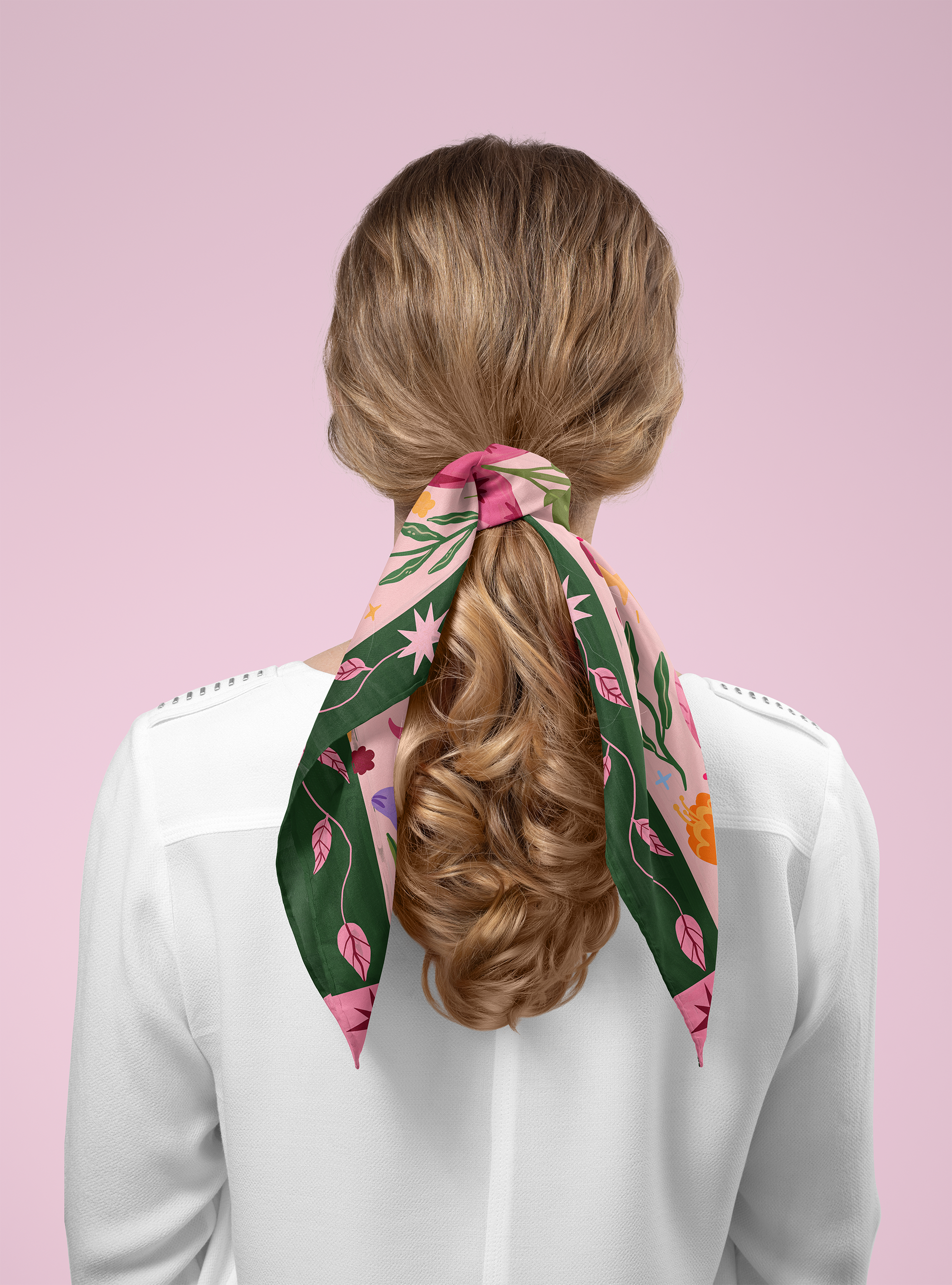 Mystic Twin Snakes & Stars: Original Hand-Drawn Illustrated Silk Scarf