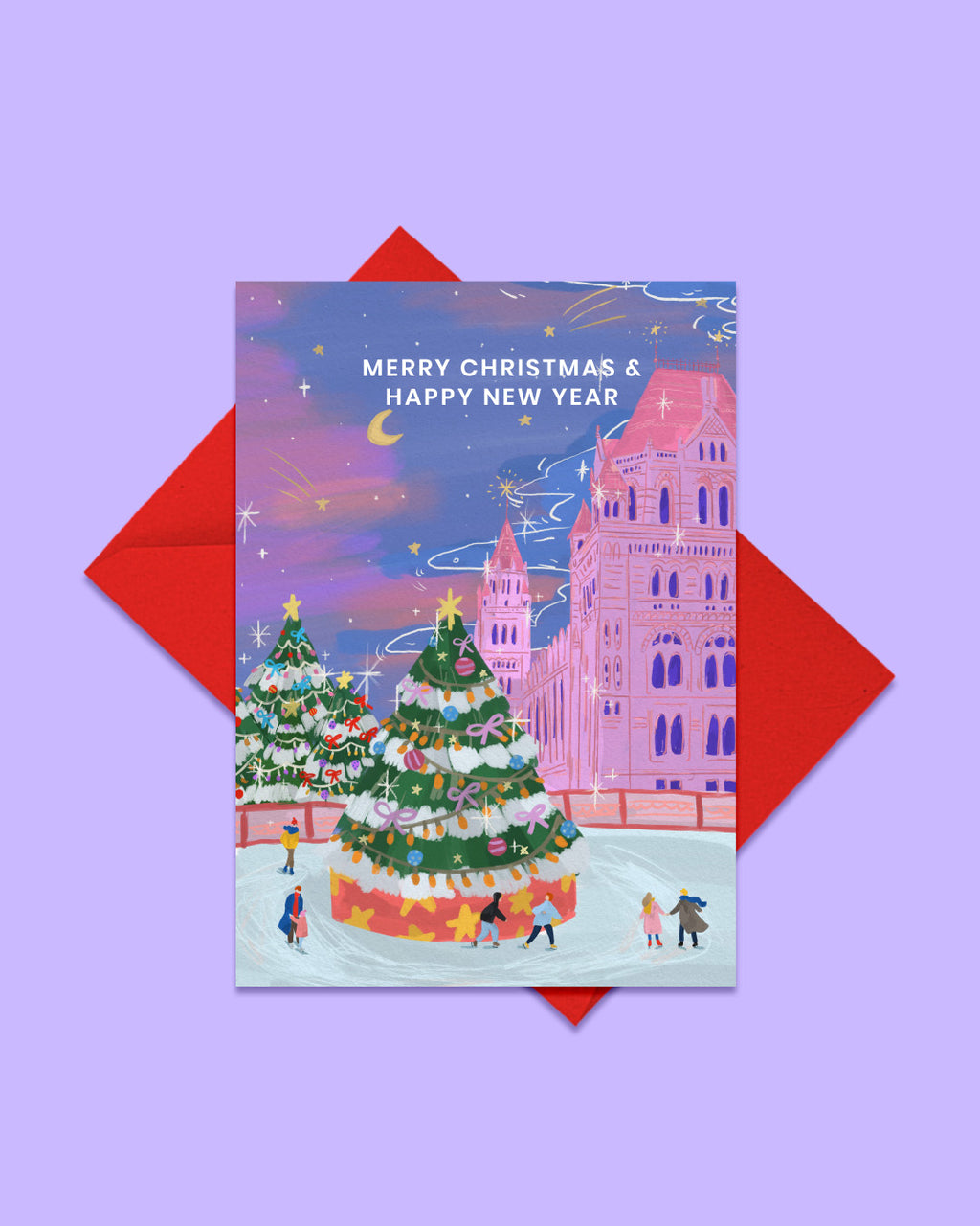 Christmas in London Natural History Museum Greeting Card