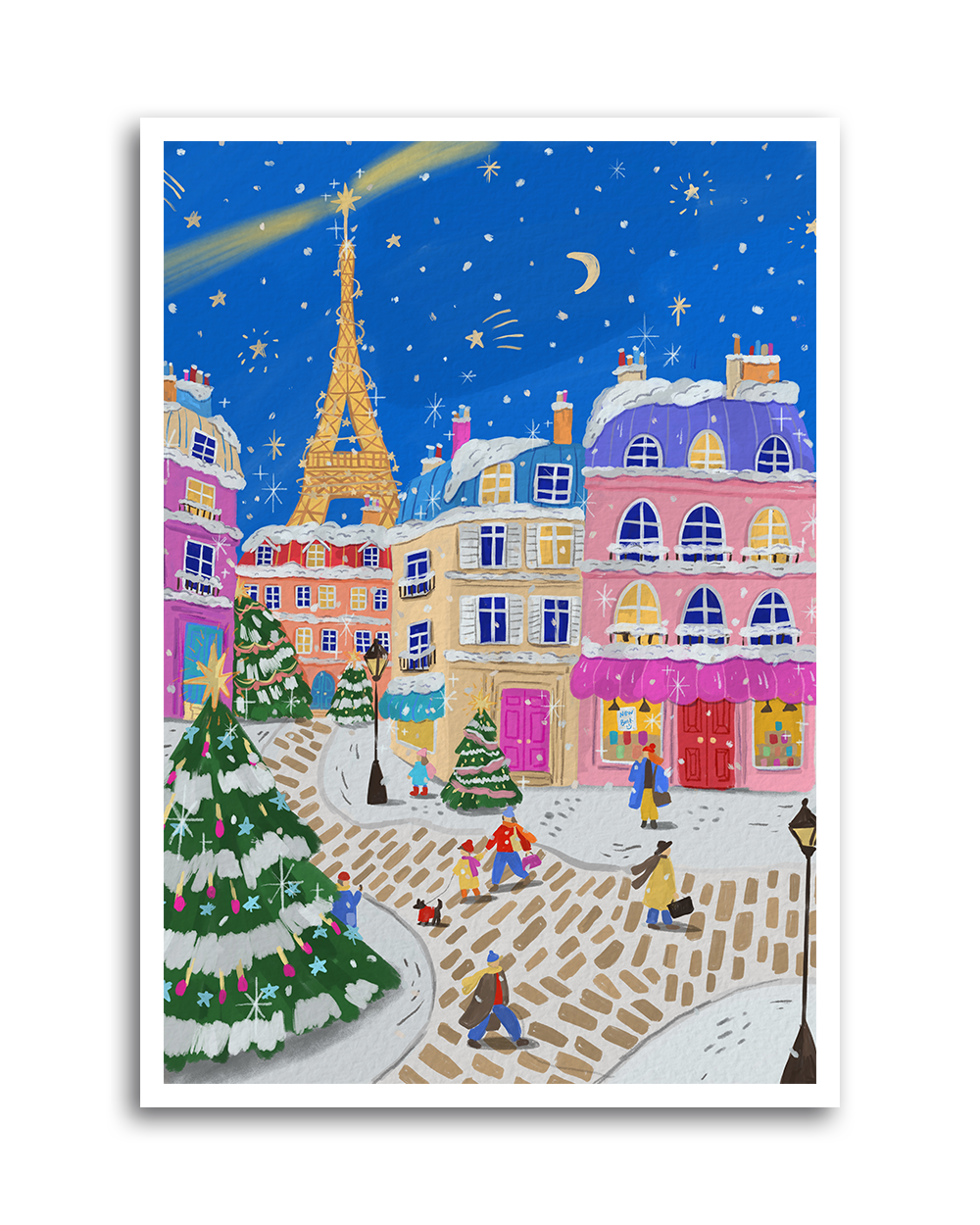 Christmas in Paris Art Print