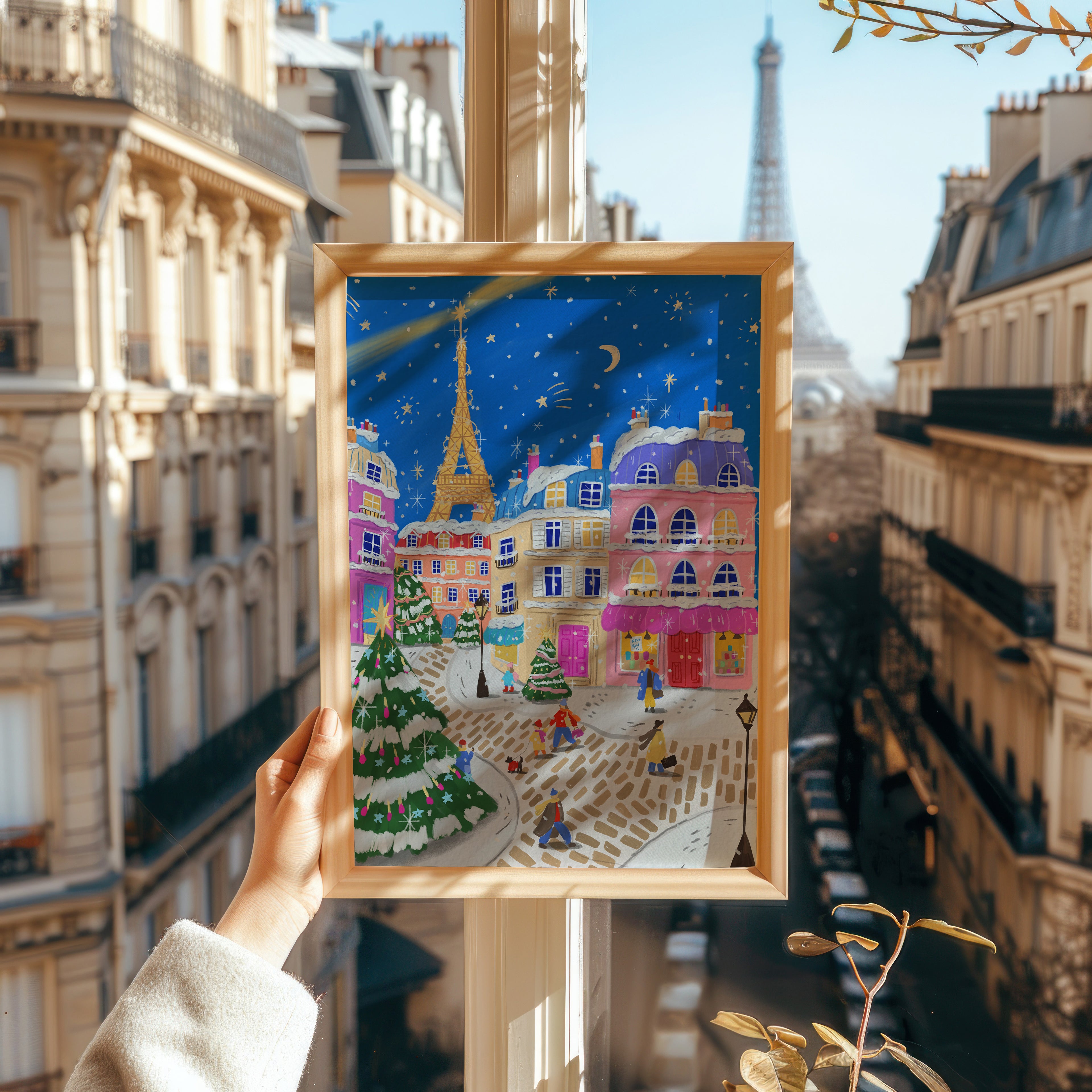 Christmas in Paris Art Print