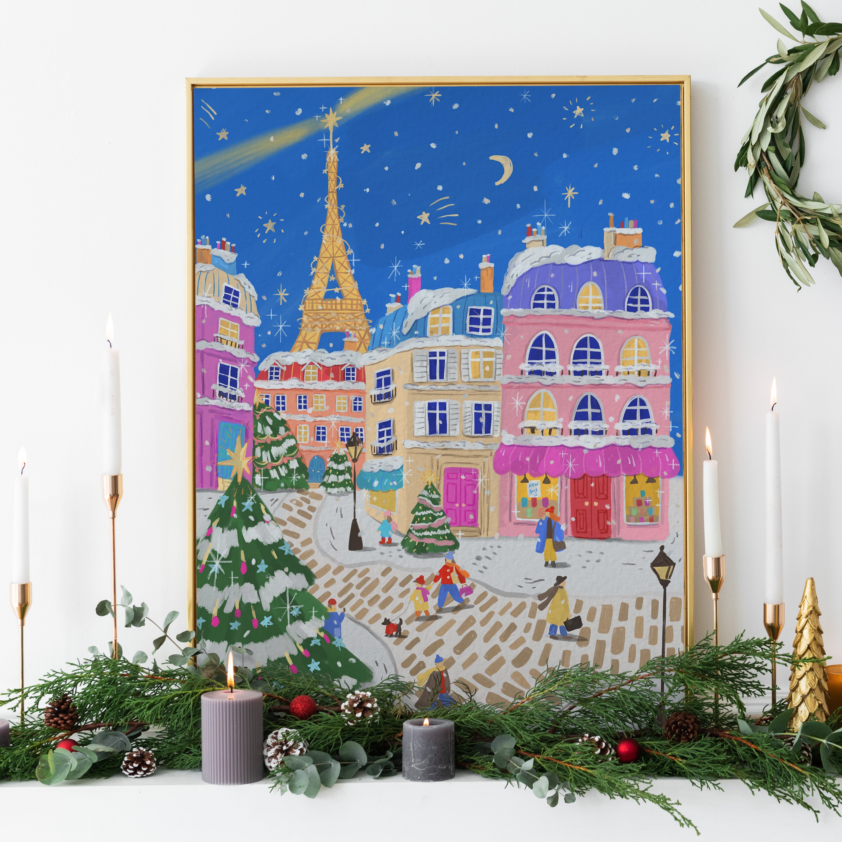 Christmas in Paris Art Print