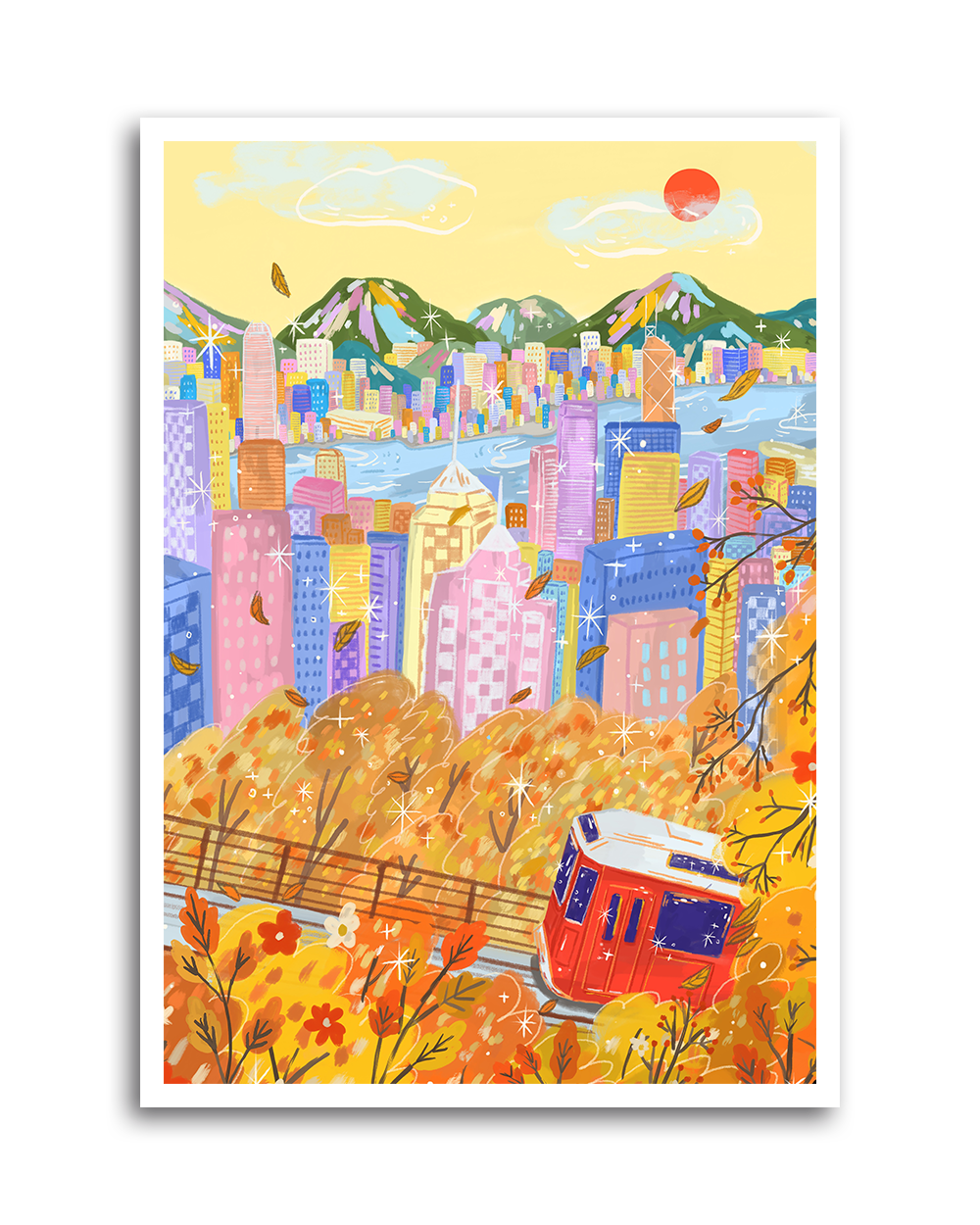 Autumn in the Peak, Hong Kong Art Print