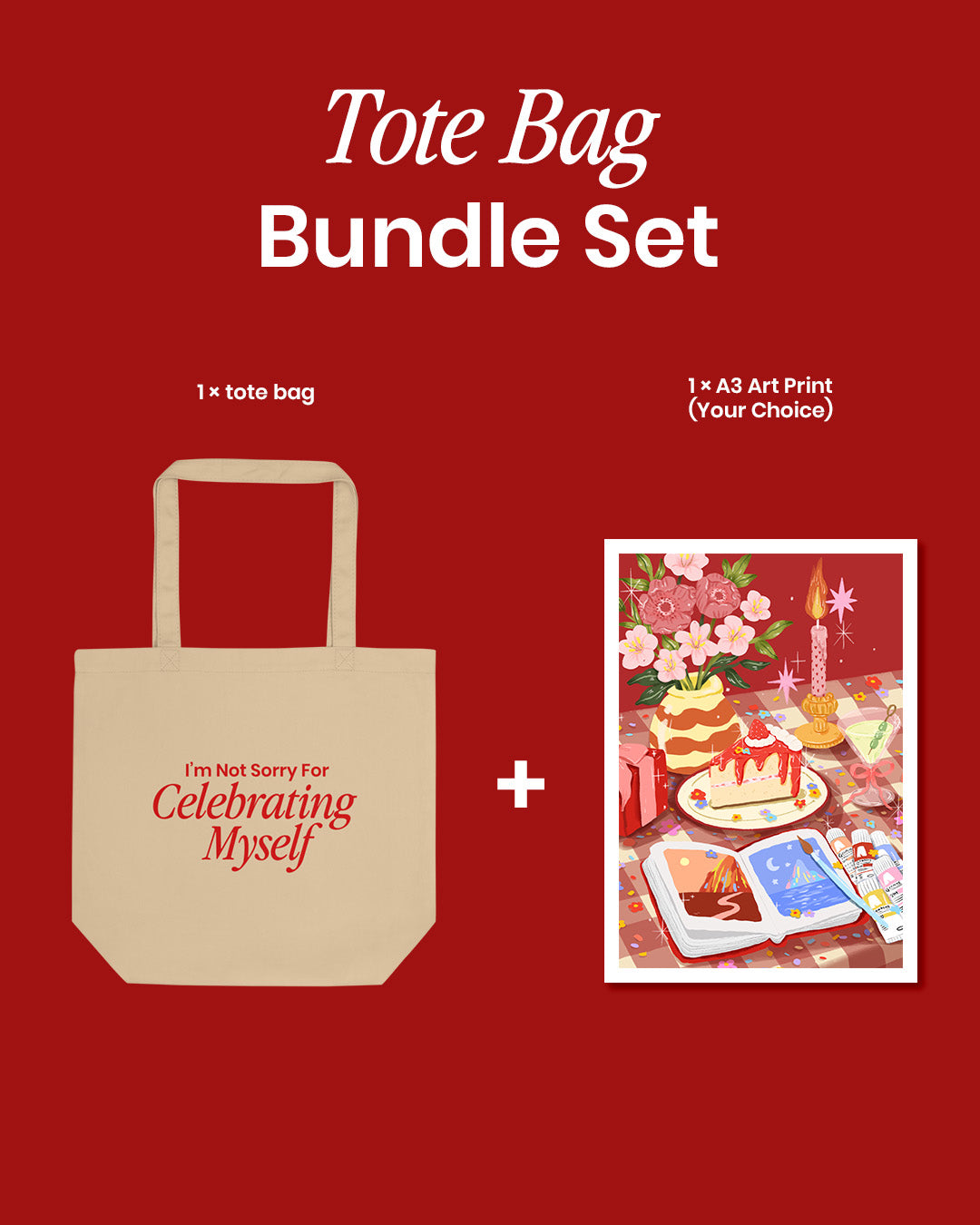 Birthday Art & Tote Bundle – Celebrate Boldly, Gently