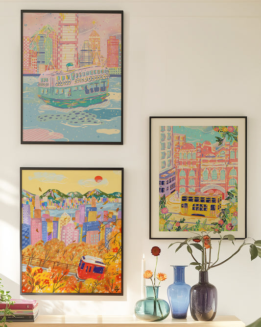 Dreaming in Hong Kong – Cityscape Art Print Bundle (Set of 3)