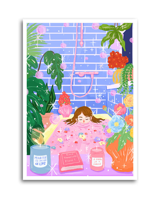 Manifest & Relax - Cozy Self-Care Art Print