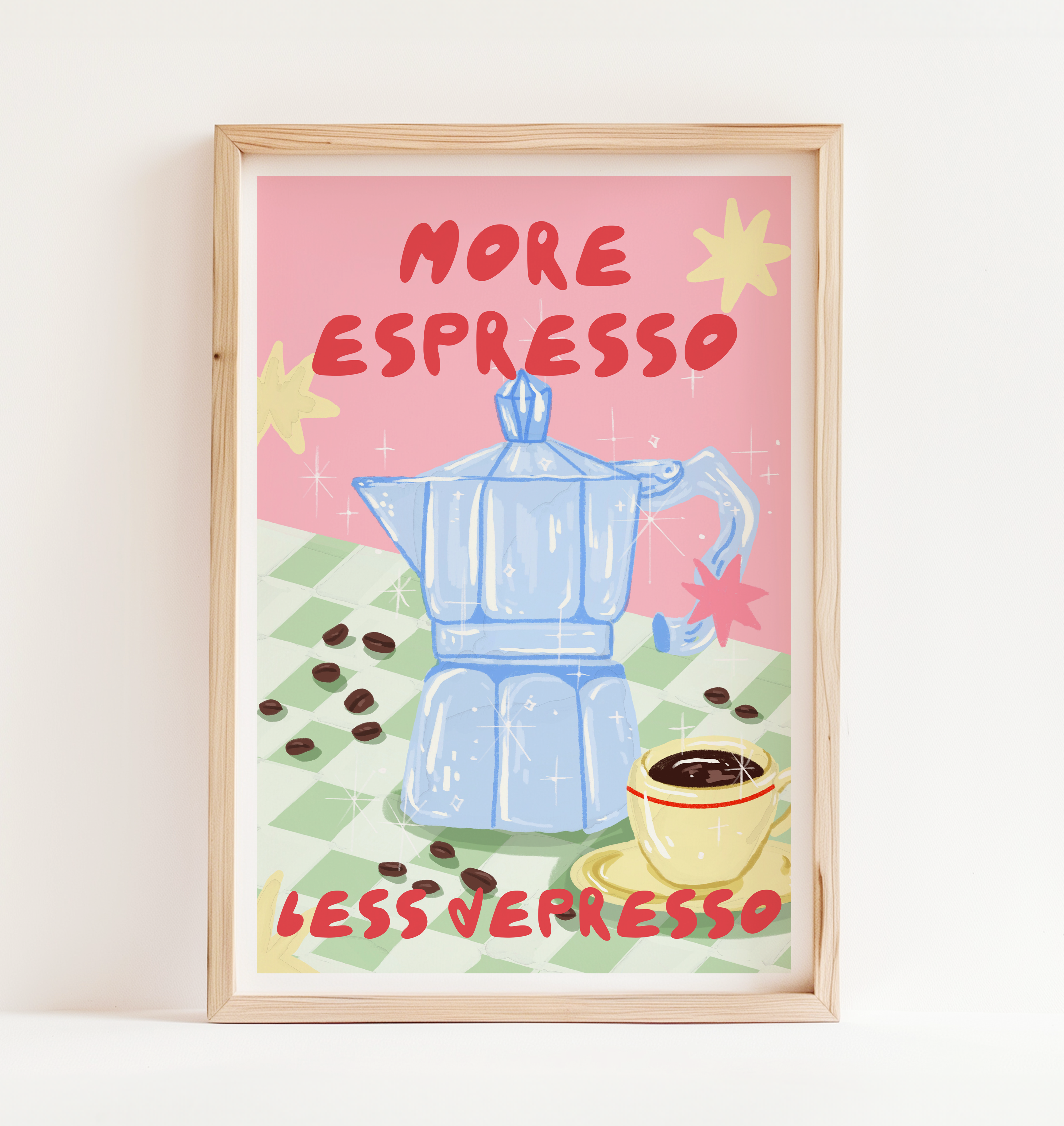 More Espresso Less Depresso Art Print