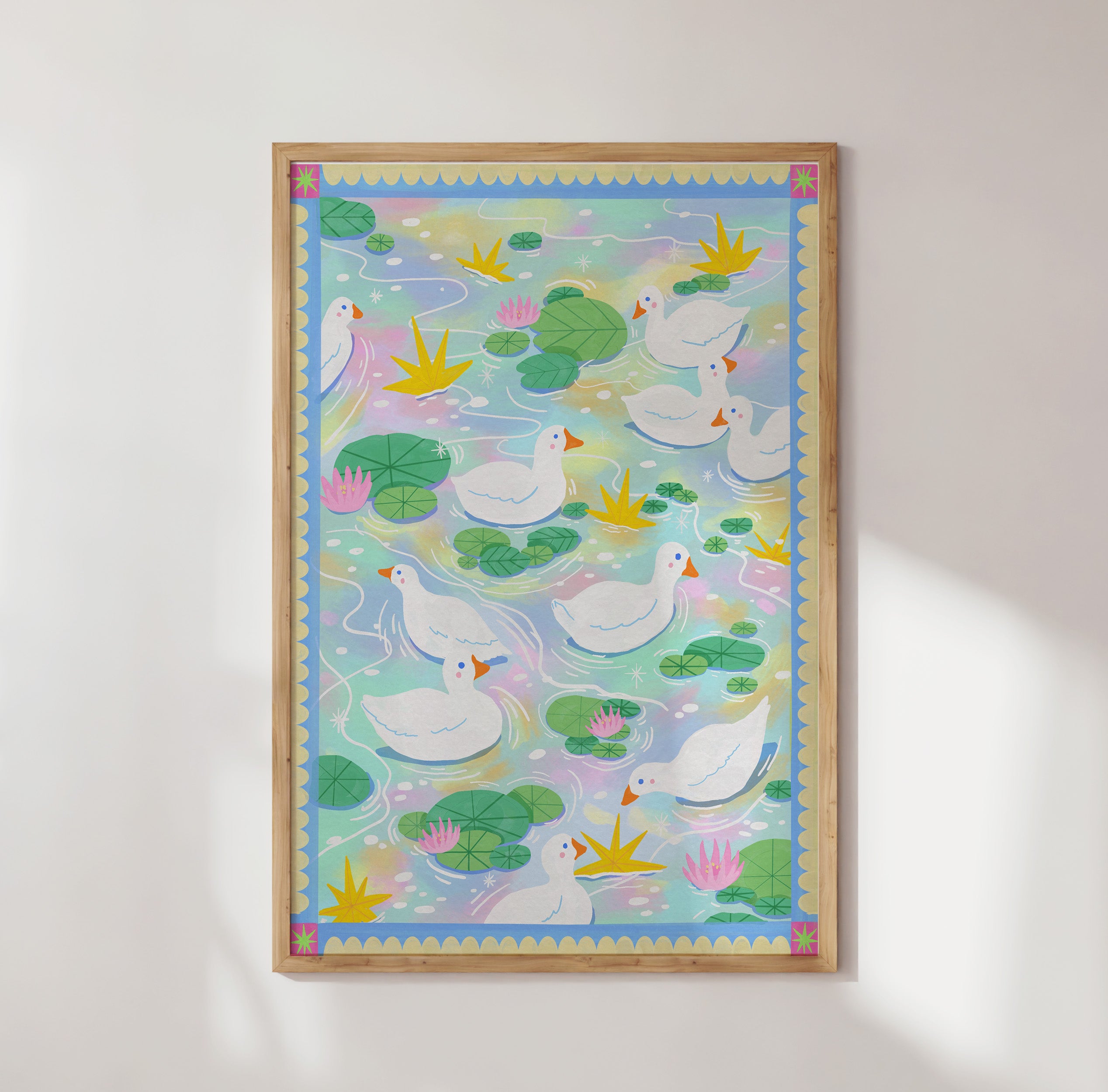 Ducks & Lily Pads Art Print