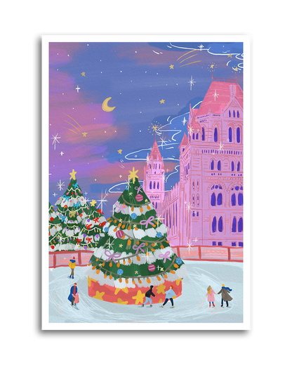 Christmas at the Natural History Museum – London Holiday Art Print