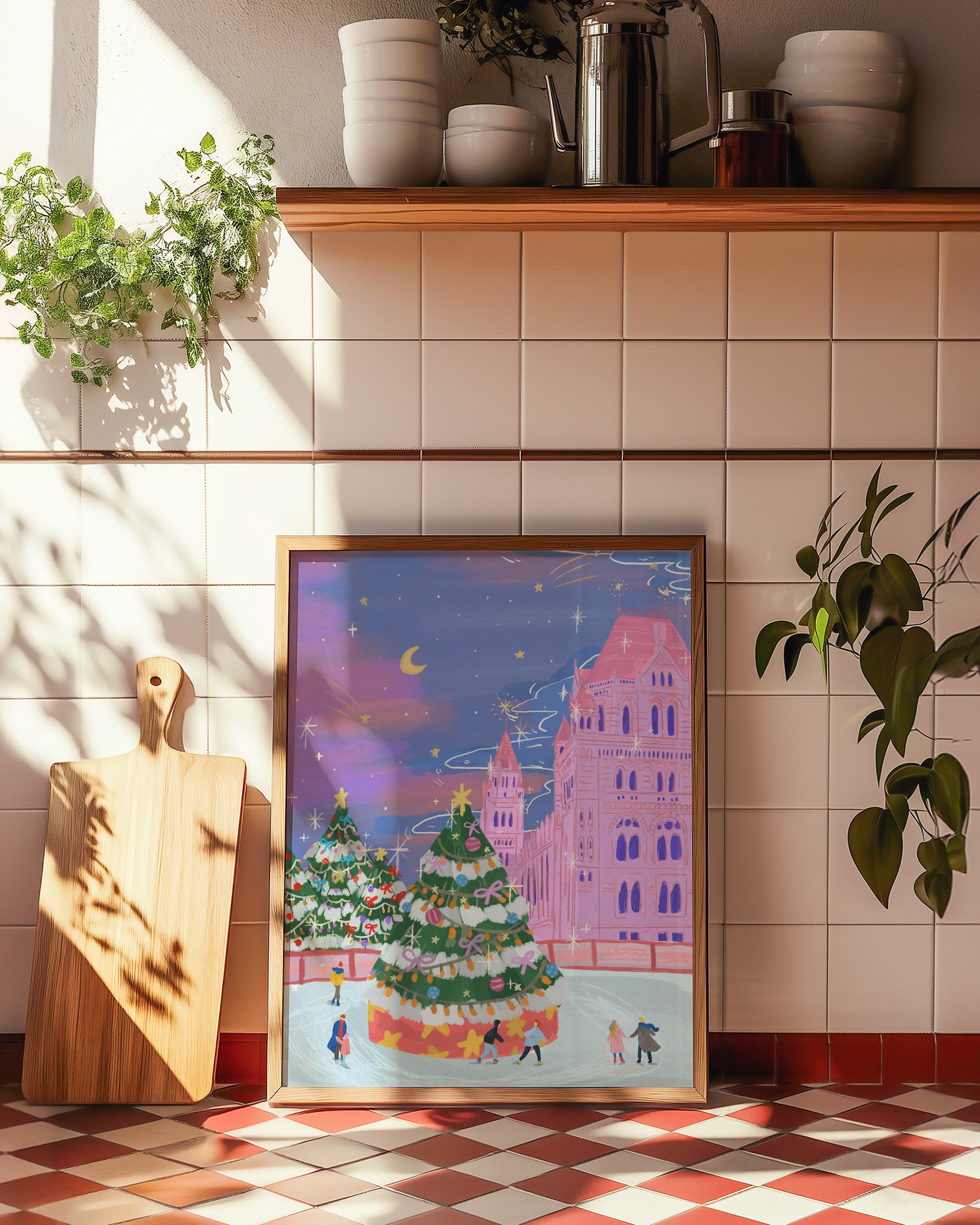 Christmas at the Natural History Museum Art Print