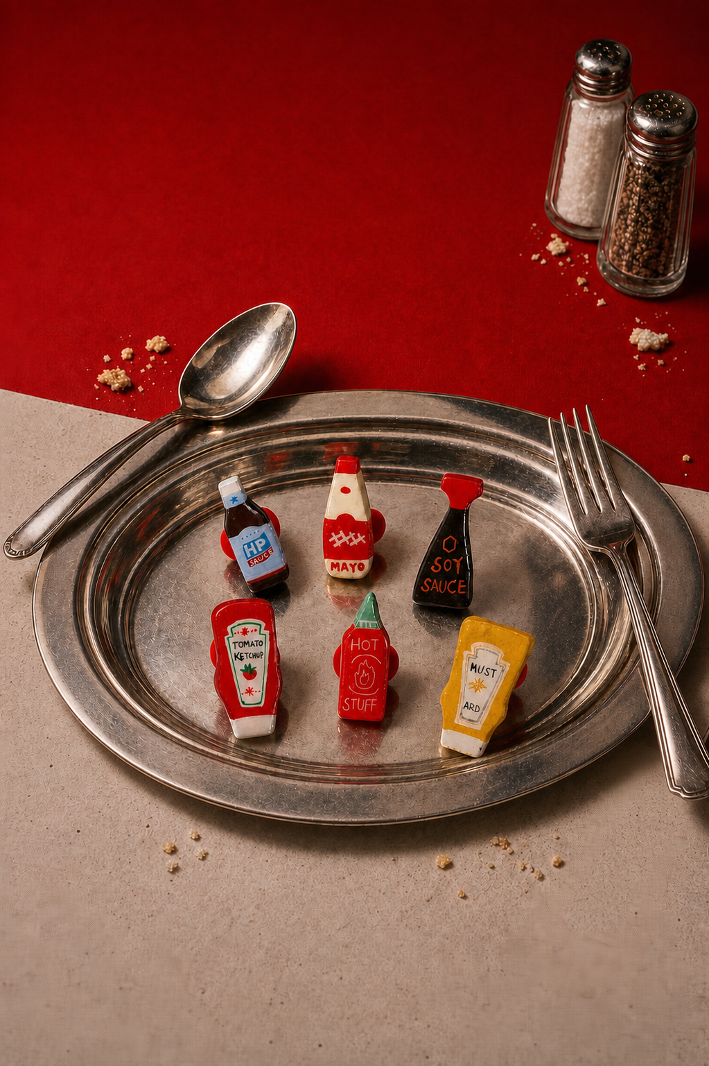 Sauce Bottle Clay Brooch