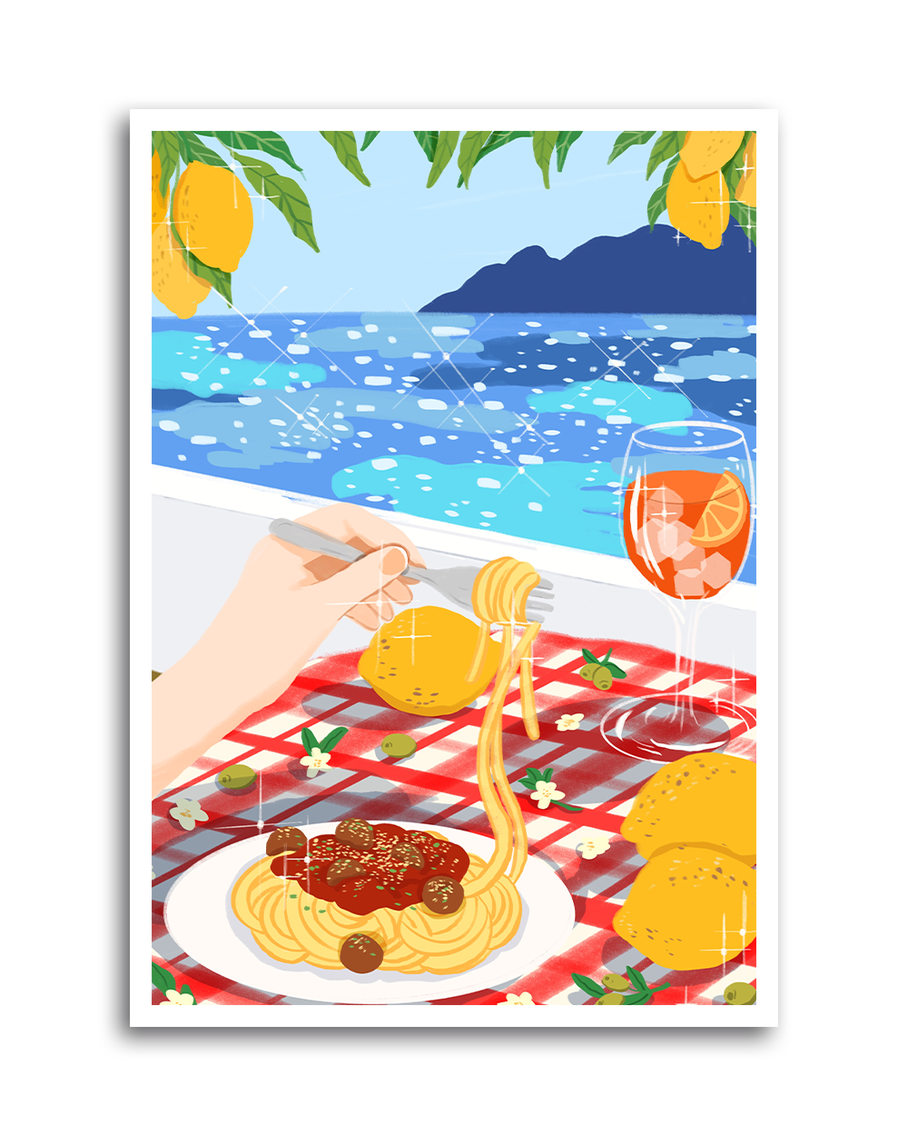 When Life Gives You Lemons… Add Pasta Art Print