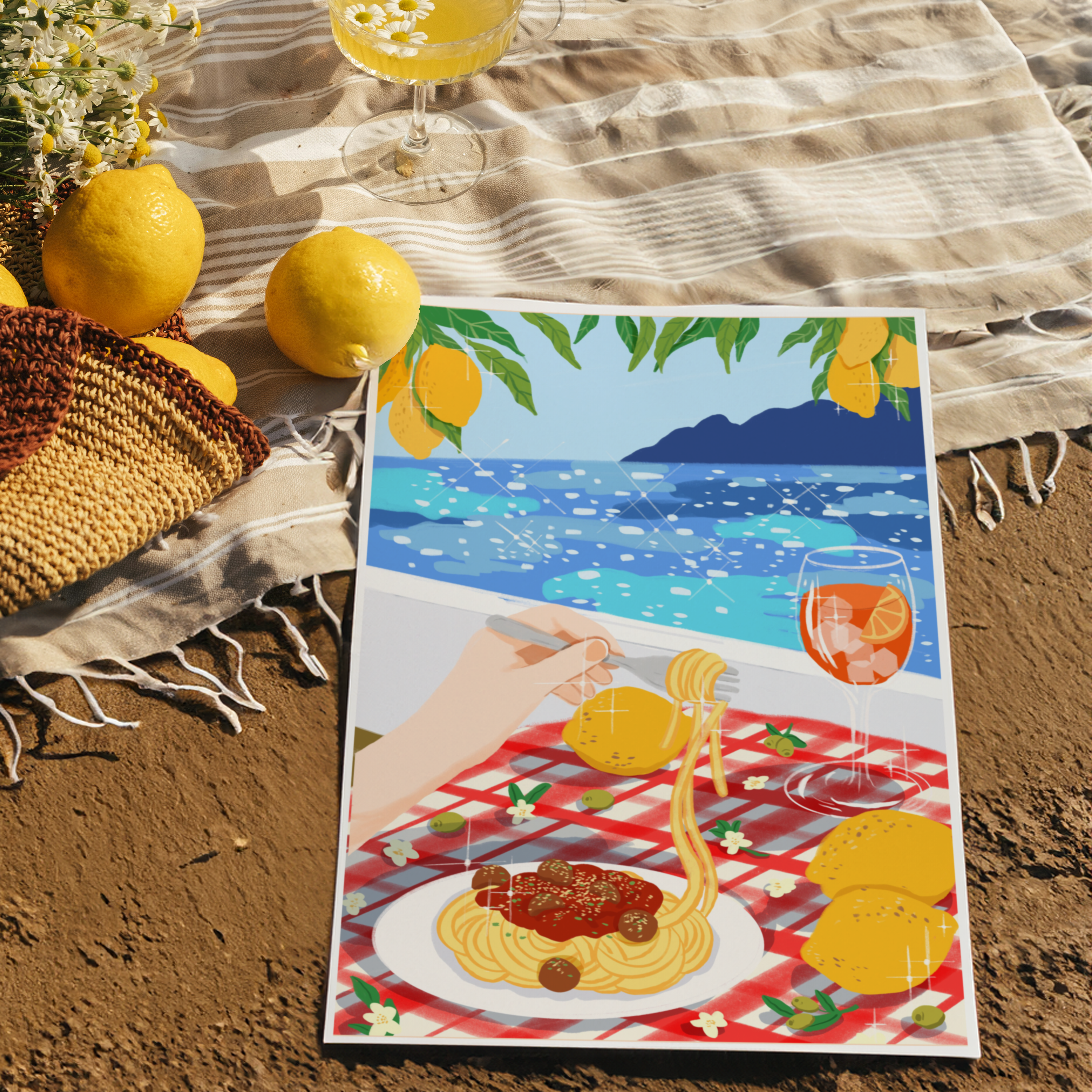 When Life Gives You Lemons… Add Pasta Art Print